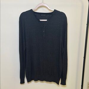 Michael Brandon Charcoal Henley Top